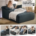 thumbnail image 3 of Vanress 66" Chaise Lounge Chair Indoor, Oversized Corduroy Upholstered Boneless Sofa, Deep Seat Reading Chairs Sleeper Couch, Cloud Sofas Couches for Living Room Bedroom, No Assembly, Grey, 3 of 10