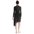 thumbnail image 3 of Aislor Robe de Danse Lyrique pour Femmes Col Montant Manches Longues Ourlet Irrégulier Robes de Scène Noir P, 3 of 7