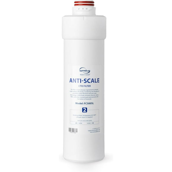 iSpring FC500SL 2nd-Stage Anti-Scale & Activated Carbon Replacement Filter for RO5004F Series Tankless Reverse Osmosis System, Lasts up to 12 Months