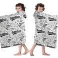 thumbnail image 4 of Black White Baseball Pattern Hooded Bath Towel，60"x35" for Ages 3 To 12 Kids, Quick Dry Lightweight Soft Microfiber Hood Beach Towel Cover Up for Kids, 4 of 7