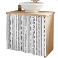 thumbnail image 2 of White Boho Cabinet Curtains 35"W x 35"L, Country Abstract Black Geometric Striped Sink Skirt for Bathroom Vanity Kitchen Self Adhesive, Dust-Proof Privacy Curtain for Shelves Closet Laundry Pantry, 2 of 9