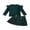 Green, variant on Toddler Kids Girl 2 Piece Outfit 12 18 24 Months 2T 3T 4T 5T Ribbed Long Sleeve Shirt and Plaid Skirt Set for Baby Fall Cute Clothes