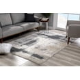 thumbnail image 2 of 2â€™ x 15â€™ Cream and Gray Abstract Patches Runner Rug, 2 of 23