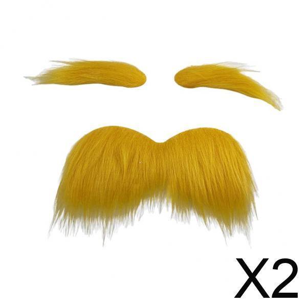 Bigote falso,Juego de bigotes falsos autoadhesivos Bigotes novedosos,Barbas postizas Cejas Bigotes postizos Pegar,Suministros para fiestas de disfraces de cosplay de Halloween