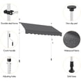 thumbnail image 4 of Yaheetech 96.5" L Manual Retractable Awning with Adjustable Height, Dark Gray, 4 of 7