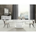 thumbnail image 3 of Talenti Casa OLIVIA dining table in white marbled porcelain top on glass with high gloss white lacquer base., 3 of 3
