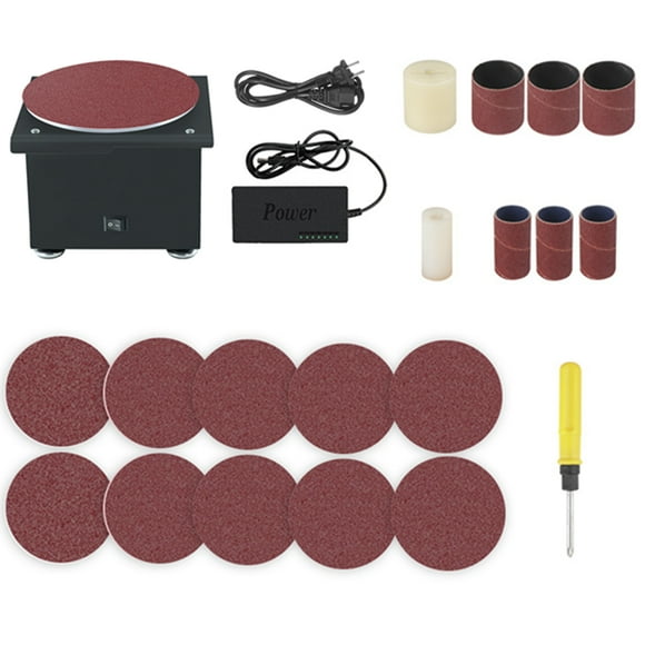 Machine Mini Bench Disc Sander Electric Sharpener 7 Variable Speed 10 Sanding Discs Bench Top Sanding Polishing Grinding Machine for Wood Metal Acrylic Stone