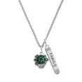 thumbnail image 1 of Delight Jewelry Silvertone Green Enamel 2-D Turtle Spinner Silvertone Family Bar Charm Necklace, 23", 1 of 4
