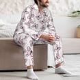 thumbnail image 7 of Haiem Pink Butterflies (2) Pattern Men’s Long-sleeve Sleepwear,Sleepwear Set,2-piece Loungewear Set,Soft PJs Comfy Nightwear with Pockets-Medium, 7 of 7