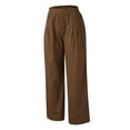 thumbnail image 2 of Akiihool Women's Pants Women's Pants Elastic High Waist Loose Wide Leg Yoga Pants Tunic Waist Trousers with Pockets (Coffee,3XL), 2 of 5
