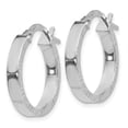 thumbnail image 2 of Primal Gold 14 Karat White Gold Diamond-cut Edge Hoop Earrings, 2 of 4