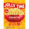 Jolly Time Xtra Butter Microwave Popcorn 3 oz, 6 Ct. Made with Real Butter Gluten-free.