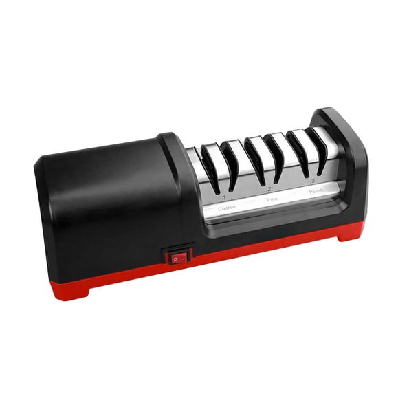 Yajisi 3-Stage Electric Knife Sharpener with 15-Degree Angle Guide, Professional Knife Grinding Tool for Metal & Ceramic Knives, 13.8" x 5.5" x 5.1"