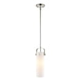thumbnail image 2 of Innovations Lighting  Pilaster II Cylinder - 1 Light 12" Stem Hung Pendant Polished Nickel/Matte White, 2 of 5