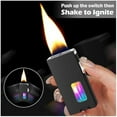thumbnail image 3 of Windproof Seven-Hole Fire Refillable Lighter, Sevens Holes Gas Lighter, Hole Fire Lighters, Open Flame Butane Rechargeable Induction Lighters, Transparent Fuel Window (Silver), 3 of 7