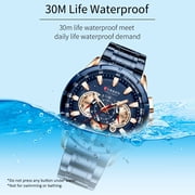 CURREN Watch 8363 Men Quartz Wristwatchwith Stainless Steel Strap Band Three Sub-Dials Waterproof Luminous Hands Silver and White Dial