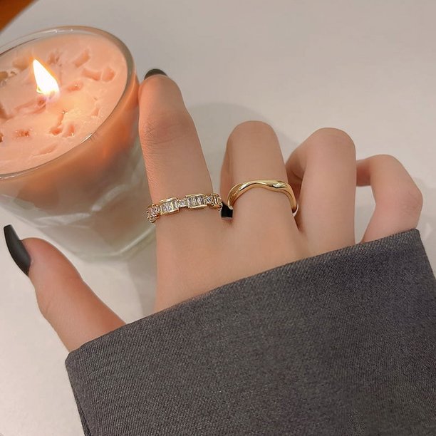 Anillo de traje femenino retro nicho personalidad anillo de perla anillo estilo frío alto sentido joyería de mano