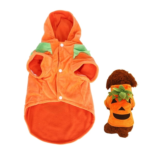 Disfraz de mascota transfigurante de calabaza divertida de terciopelo cortado, ropa de Cosplay para fiesta de Halloween, vestido para perros y gatosM