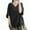 Black, variant on Women Linen Oversized Tops Summer Casual V Neck 3/4 Sleeve Shirts Fashion Soft Loose Tees Solid Color Blouses (XL, Black)