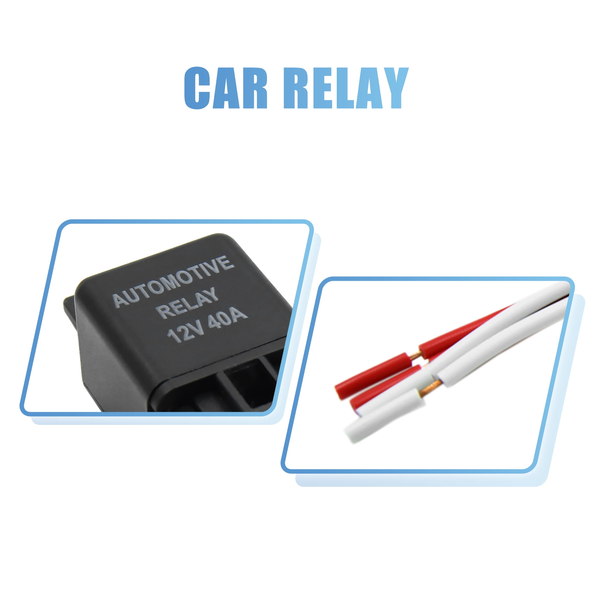 Unique Bargains DC 12V 40A SPST 4 Pin Car Relay with 4 Wires Harness Socket Universal 2Pcs