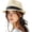 Natural, variant on Straw Fedora Hat for Women Men Packable Short Brim Roll Up Trilby Hat Panama Summer Beach Sun Hat UPF 50+
