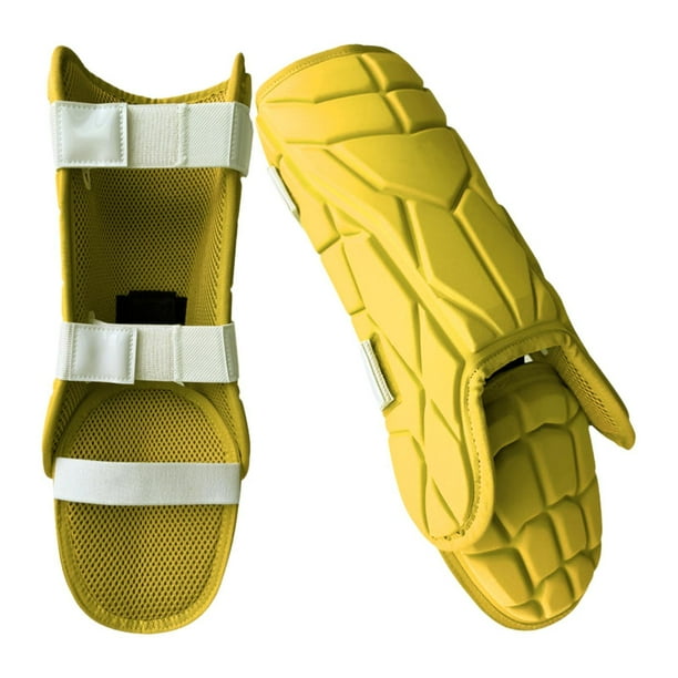 Protectores de piernas para bateador de béisbol, protectores de pies para adultos, equipo cómodo multifunción, protección ergonómica y ajustable para Amarillo