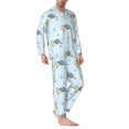 thumbnail image 2 of Balery Cartoon Turtle Pattern Pajama Sets for Men Long Sleeve 2 Piece Sleepwear Loungewear Sets Soft PJ's with Pockets Long Sleeve Comfy Pj Sets-X-Large, 2 of 7