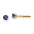 thumbnail image 1 of 14K Yellow Gold Madi K 3mm Sapphire Birthstone Earrings, 1 of 2