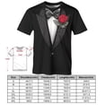 thumbnail image 6 of GHUALURU Men's Funny Tuxedo Graphic T-Shirt with Rose, Black Formal Suit Print Novelty Tee for Wedding Party Prom Costume，Black3，S, 6 of 6