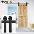 thumbnail image 2 of HomLux 5ft Heavy Duty Sturdy Sliding Barn Door Hardware Kit Single Door Rail- Smoothly and Quietly - Simple and Easy to Install - Fit 1 3/8-1 3/4" Thickness Door Panel - Black(I Shape Hanger), 2 of 7
