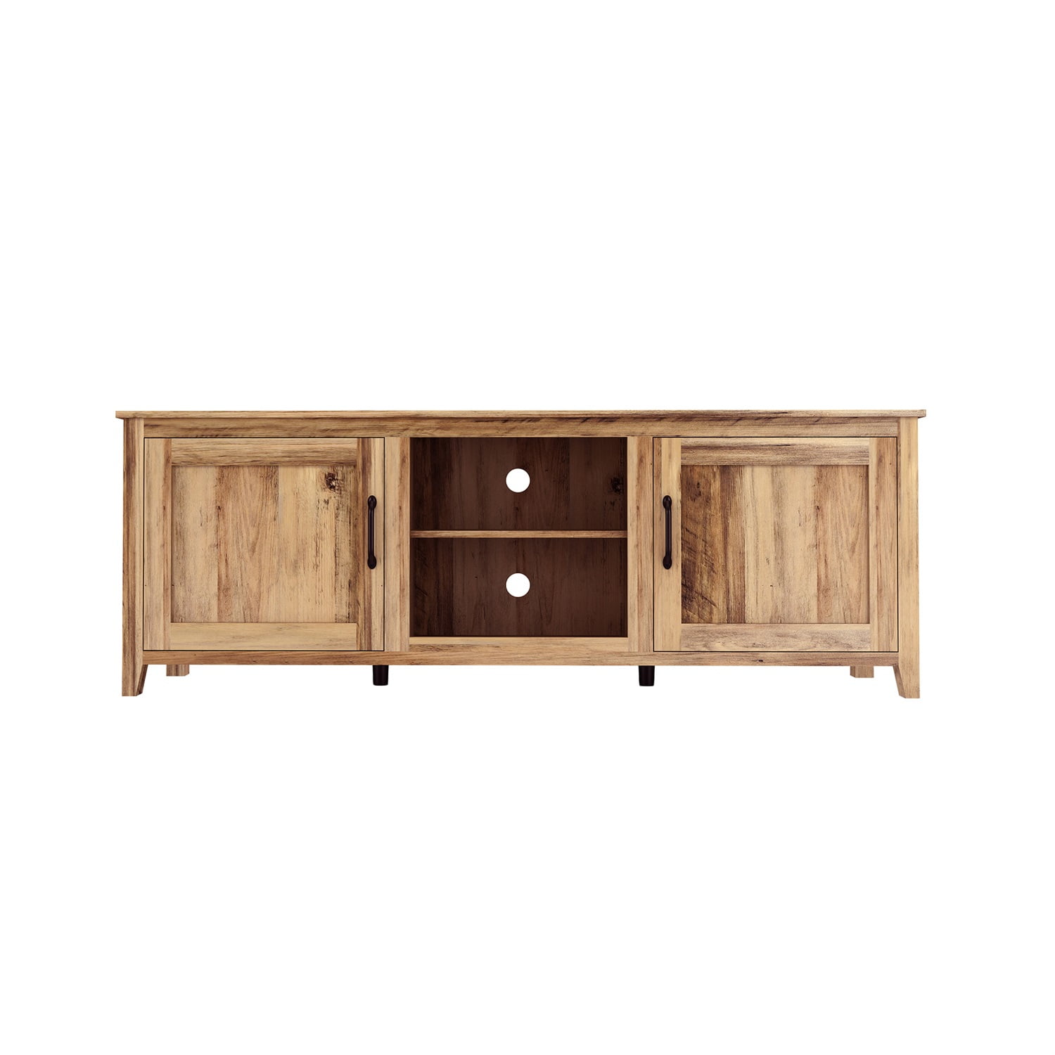 Kadyn Modern Farmhouse TV Stand, Particle Board TV Console with Two Doors, Media Console Entertainment Center for TVs up to 60", Light Brown