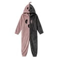 thumbnail image 2 of Pink Adult Hooded Pumpkin Plush Onesie Pajamas, Funny Onsies Halloween Costume Polyester Unisex 3D Hooded Jumpsuit, Side Pockets, Flannel Fabric, Soft and Cozy, Zipper Hip, Perfect for Theme Party S, 2 of 5