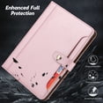thumbnail image 6 of Flip Case for Apple iPad 11th 10th Generation 2025 2022 10.9", Pencil Holder Smart Cover Auto Sleep Wake Protective Documents Pocket Stand Snap Closure Case for iPad 11th 10th Gen 10.9 Inch, Rosegold, 6 of 7