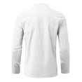 thumbnail image 5 of Men's Linen Roll Up Long Sleeve Shirt Cotton Casual Beach Shirts Henley T-Shirt Solid Band Collar Vacation Tops, 5 of 6