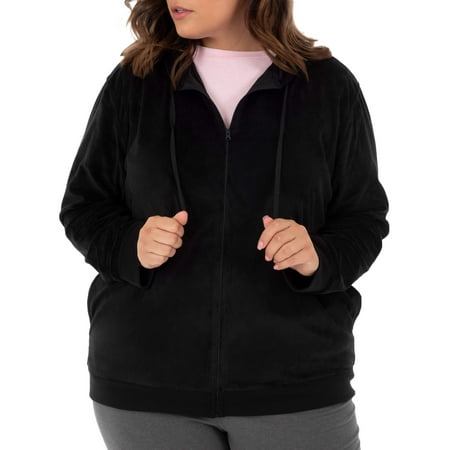 - Athletic Works Women's Plus Size Velour Hoodie Jacket