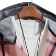 thumbnail image 5 of Mens Polo Shirts M Casual Plaid Print Hooded Collar Long Sleeve Comfortable Breathable Gathering Vacation Pink Button Down Shirt Sizes M, 5 of 7