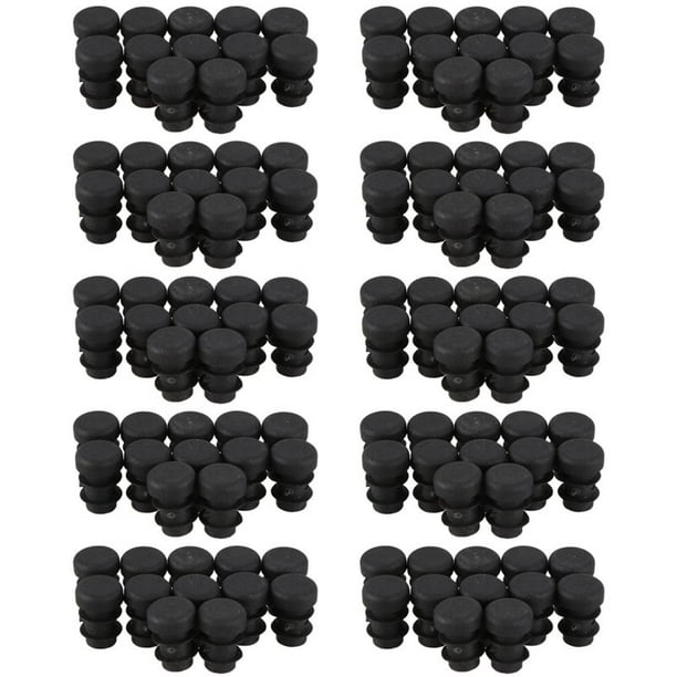 120 Piezas de Plástico 12mm Tubo Tapas Ciegas Tapón Tapón de Inserción de Tubo Redondo Negro