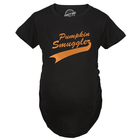 

Maternity Pumpkin Smuggler Funny Fall T Shirt Cute Halloween Pregnancy Tee (Black) - XL