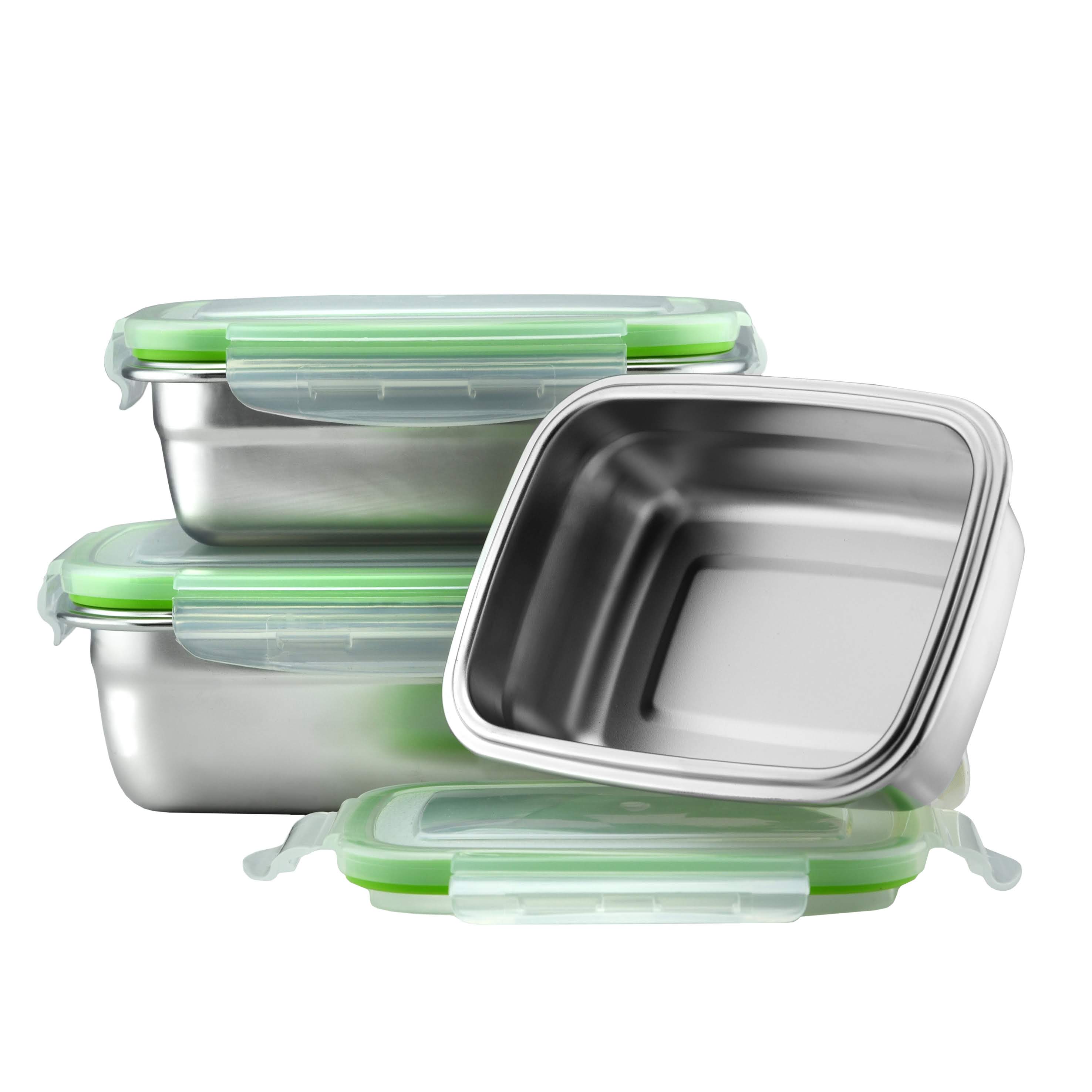 Klee Stainless Steel Food Containers Set of 3 Perfect Lunch/Food