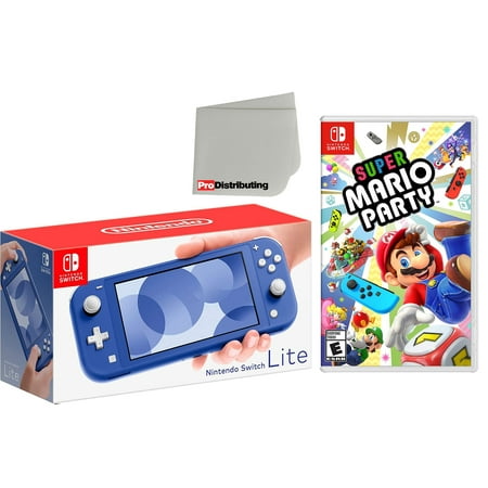 Nintendo Switch Lite 32GB Handheld Video Game Console in Blue with Super Mario Party Game Bundle