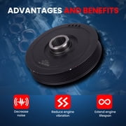 MOCA AUTOPARTS 594-298 Engine Harmonic Balancer Fit for 2002-2006 Acura RSX 2.0L & 2003-2005 Honda Accord 2.4L & 2003-2006 Honda Element 2.4L