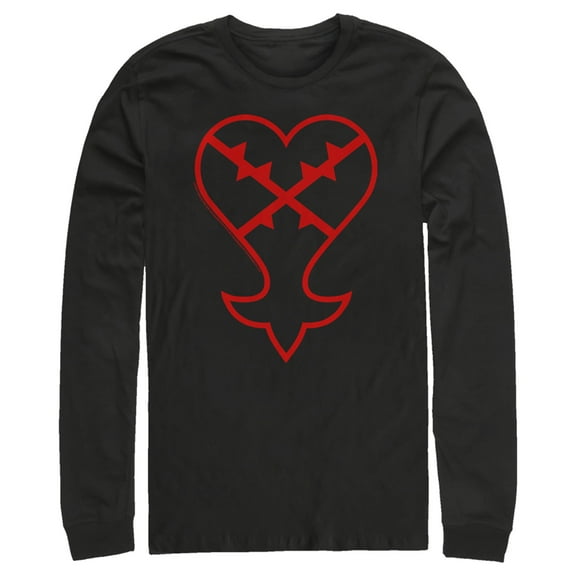 Men's Kingdom Hearts 1 Inverted Evil Symbol Long Sleeve Shirt Black Large