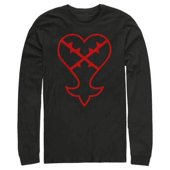 Men's Kingdom Hearts 1 Inverted Evil Symbol  Long Sleeve Shirt - Black - Large