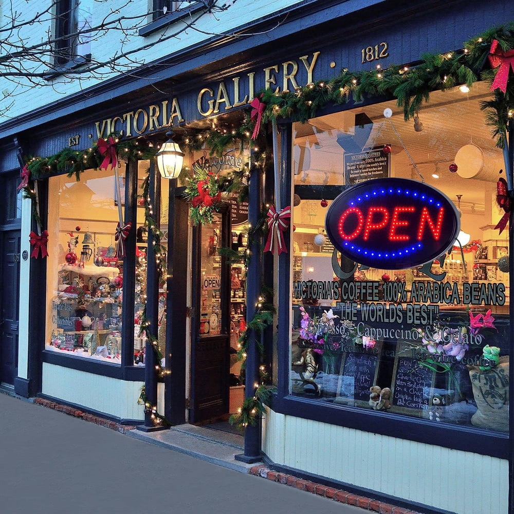 LED Open Sign 19x10 Inch Bright Flashing Business Sign for Window, Wall, Shop, Bar, Restaurant, Hotel – Two Modes, Energy Efficient, Durable, Easy Mounting, Eye-Catching Display Light