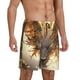 thumbnail image 2 of Fotbe Golden Horned White Dragon Pantalones Cortos de Pijama para Hombre, Ropa de Dormir, Pantalones de Pijama Cortos para Hombre-Small, 2 of 6