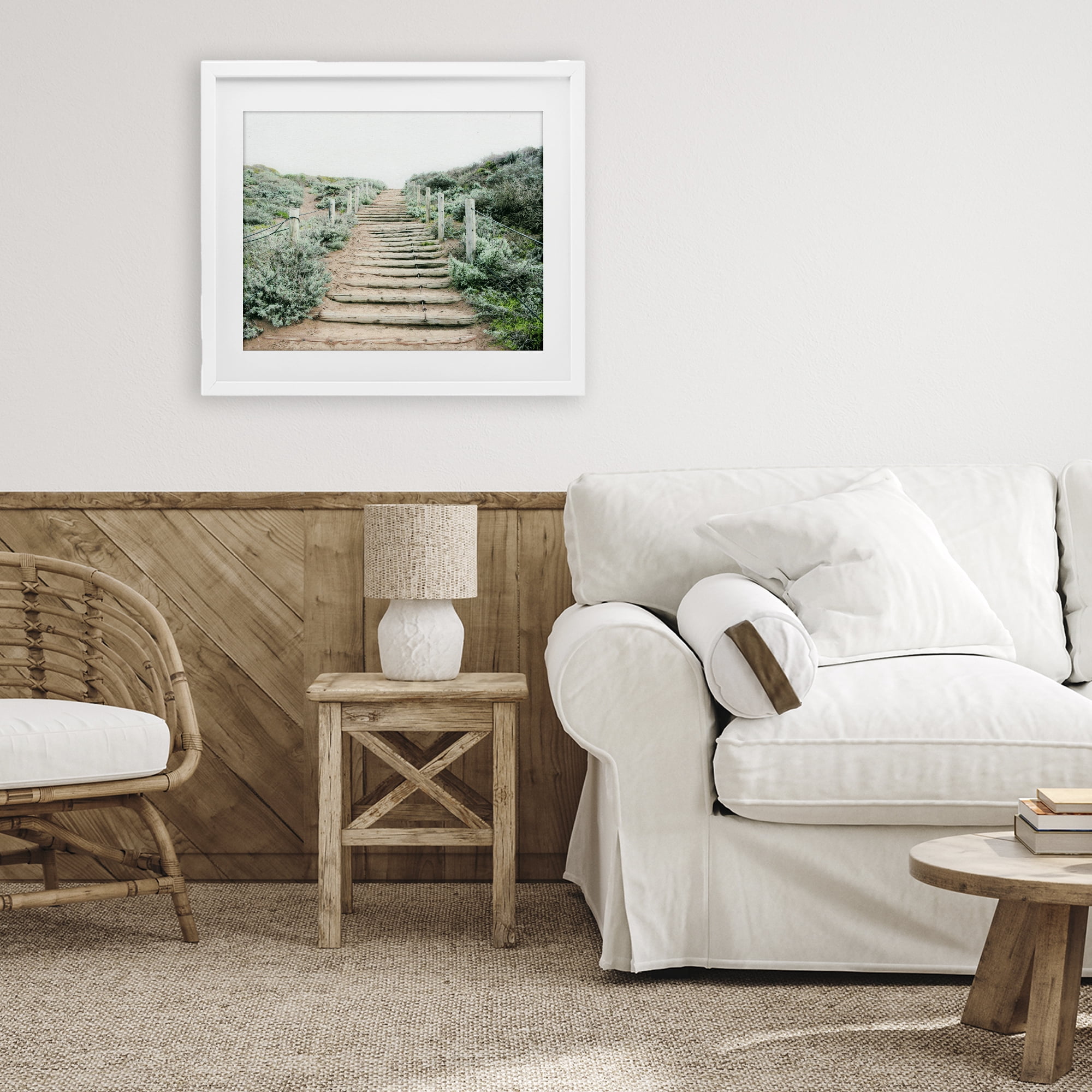 Stupell Industries Stairway To Heaven Path White Framed Print Under Glass, design by Leah Noel Art