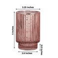 thumbnail image 3 of Efavormart 3 Pack | 5" Rose Gold Mercury Glass Speckled Votive Candle Holder Vase, Hurricane Candle Holder with Wavy Column Design, 3 of 11