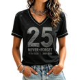 thumbnail image 6 of Women's Vintage 911 Memorial Shirt 25th Anniversary Never Forget American Flag V Neck Short Sleeve Honor Faith Tee, 6 of 6