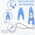thumbnail image 3 of 6 Pcs Mini Small Scissors Keychain Set with Cover Travel-Sized Portable Snips for Travel, Sewing, Crafts and Yarn, 3 of 6