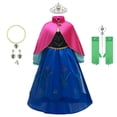 thumbnail image 2 of Anna Children Frozen Suitable Halloween Carnival Multiple Occasions Princess Cosplay Dress with Accessories Sets Multiple Styles, 2 of 6